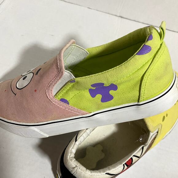 GroundUP Spongebob Squarepants Mismatched Canvas Sneakers Patrick Star Sz 5 - Picture 8 of 11